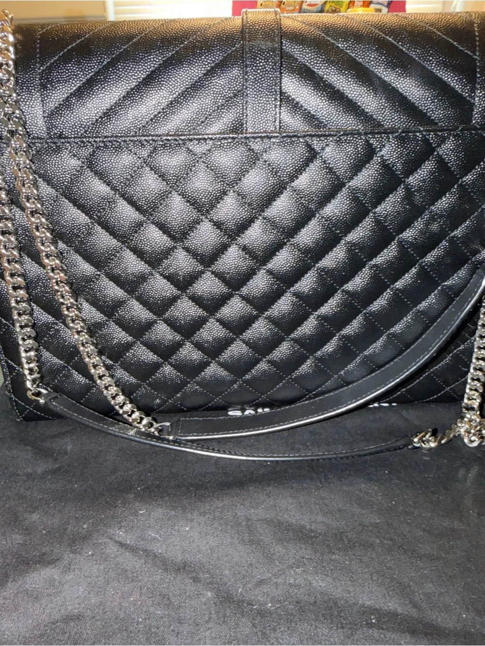 Envelope Triquilt Medium YSL Shoulder Bag Grained Leather **Worn 2x FINAL SALE**